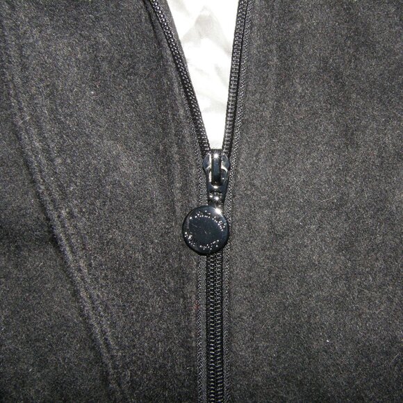 NEW Black Sz 16 Wool Blend Removeable Hood Coat Pockets CALVIN KLEIN - Picture 6 of 8